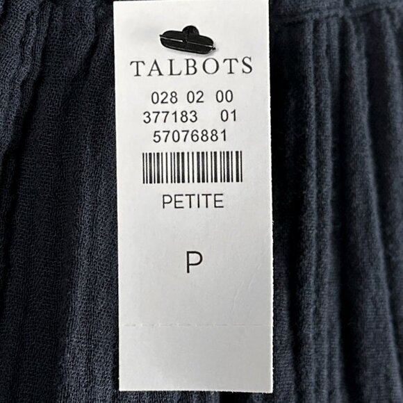 NWT Talbots Petite | Navy Blue Gauze Midi Skirt | Cotton Lined A-Line | Size P - Picture 6 of 10